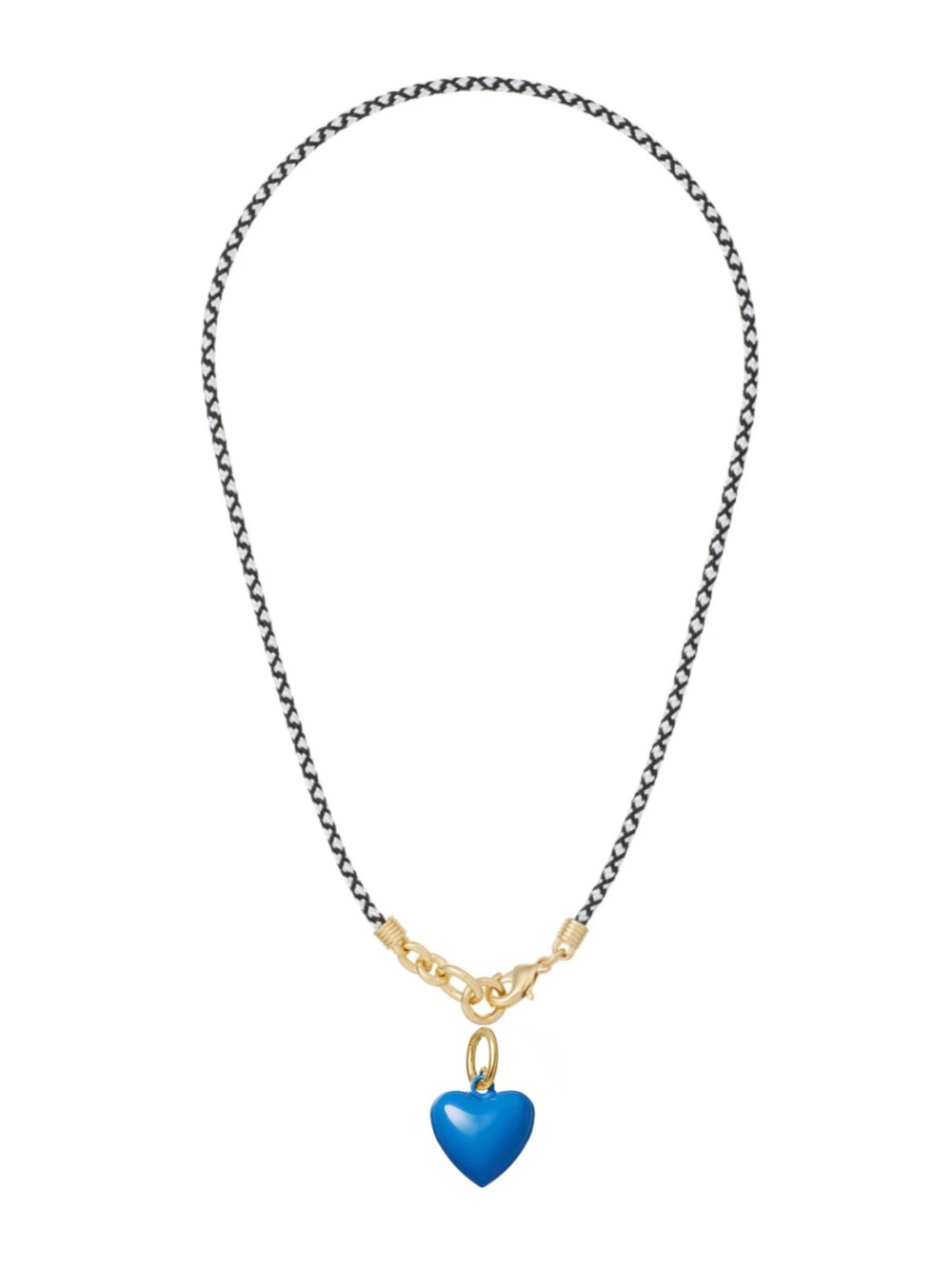 Roxanne Assoulin The Itsy Bitsy Happy Cord  Charm Necklace Salt & Pepper Blue